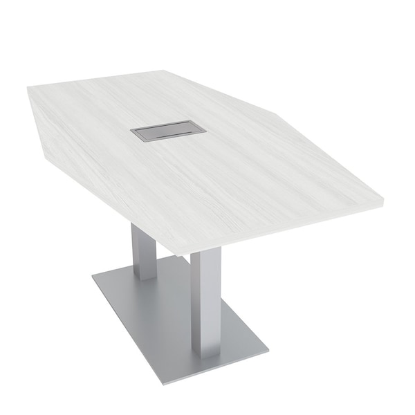 Skutchi Designs 33.5 in W, 59.5 in L, 29 in H, Engineered Wood Top, White HAR-HEX.IR-34x60-DOU-ELEC-WHCYPRESS - main